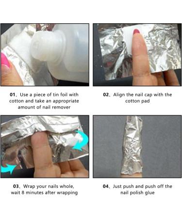 LAWALEISHE Gel Nail Remover Foils Nail Foil Wrap with Pre Attached Lint Free Cotton Pad Nail Foils to Remove the Gel Nail Polish Easily and Effectively (100) - Buy Online on GoSupps.com