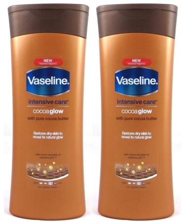 Vaseline Intensive Care Cocoa Glow Body Lotion With Pure Cocoa Butter 13.5 Oz/400 Ml (Pack of 2) 13.5 Ounce (Pack of 2)