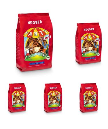 Huober Bio Party Classic salty biscuit mix with mini pretzels sesame crackers and poppy seed snacks 200 g (pack of 5) 200 g (pack of 5)