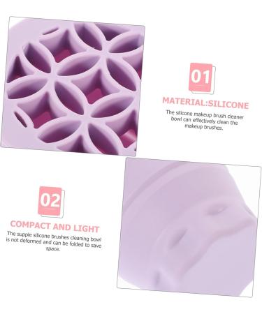 SOESFOUFU Makeup Brush Cleaning Bowl Retractable Silicone Scrub Cup Drying Rack Brush Beauty Tool Cleaning Bowl Multifunction Silica Gel Cleaner Purple Makeup Brush Cleaner 9.2X9.2X8.6CM Purple - Buy Online on GoSupps.com