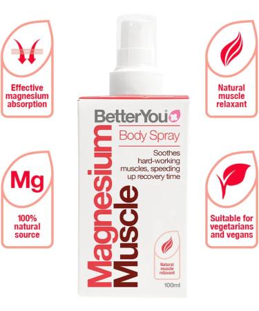 BetterYou Magnesium Oil Recovery Spray - 100ML Bottle | Supports Muscle Performance & Speeds Recovery - Buy Online on GoSupps.com