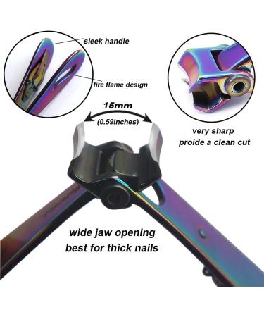 Nail Clippers for Thick Nails Wide Jaw Opening Toenail Clippers Large Stainless Steel Nail Clipper Set with Nail File Toe Nail Clipper for Men Women and Pets Multi Color Clipper-multicolor - Buy Online on GoSupps.com