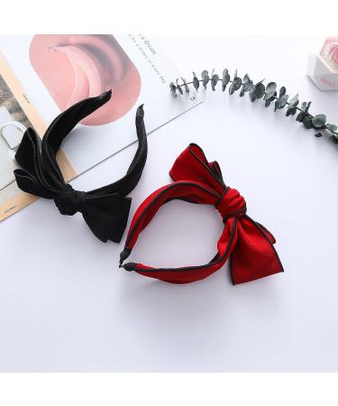 SARTS Double Layered Bow Knot Headband - Red Black Hair Accessories for Women and Girls - Buy Online on GoSupps.com
