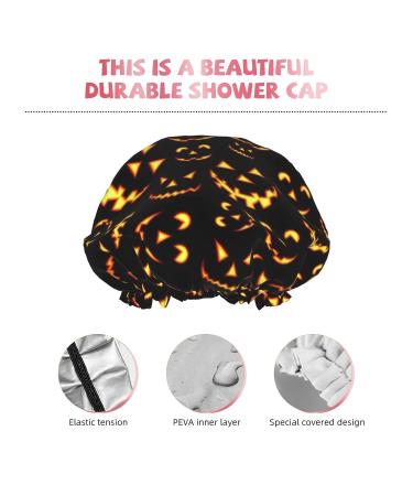 Happy Halloween Printed Waterproof Shower Cap - Fits All Head Sizes & Hair Textures | Women's Bath Cap - Buy Online on GoSupps.com