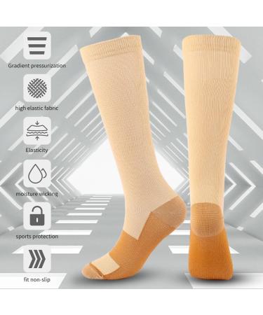Shop Asudaro Medium-High Compression Stockings - 6 Pairs Fashionable Support Socks for Women - Perfect for Outdoor Activities & Running - Skin Color & Black Exposed Finger - Size L-XL - Buy Online on GoSupps.com