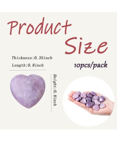 MAIBAOTA Lepidolite Healing Crystals Gemstones Pocket Gifts Heart-Shaped Nature Spiritual Energy for Women Men Reiki Divination Balancing Yoga Meditation 10PCS - Buy Online on GoSupps.com