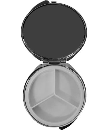 MetALUm Round Metal Pill Box with Mirror - 3 Compartments Norway Flag Design #0021 | International Shipping Available - Buy Online on GoSupps.com