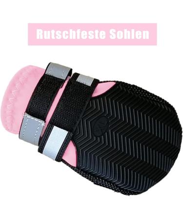 Reestboo Non-Slip Dog Shoes - 4 Pack Reflective Strap & Velcro Fastener for Small Dogs | Winter Protection Boots in Pink - Buy Online on GoSupps.com