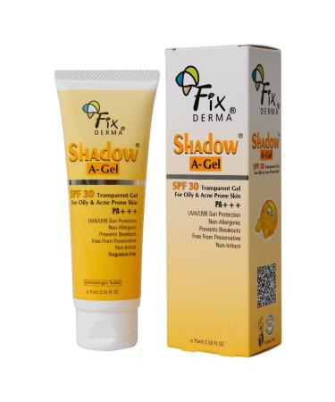 Fixderma Shadow Sunscreen A-Ge SPF 30 Sunscreen  Zinc Oxide Sunscreen | Sunscreen for Face | Sunscreen SPF 30 & Broad Spectrum Sunscreen UVA and UVB Protection | Water Resistant Sunscreen - 2.53 Fl Oz