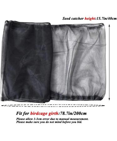 ASOCEA Universal Birdcage Cover - Extra Large Black&White Seed Catcher for Parrot Cage | Nylon Net Guard Mesh Skirt - Buy Online on GoSupps.com