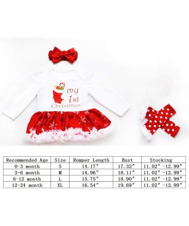 Winmany Baby Girls Christmas Romper Tutu Dress Set 0-3 Months with Headband, Leg Warmers, & Shoes - Buy Online on GoSupps.com