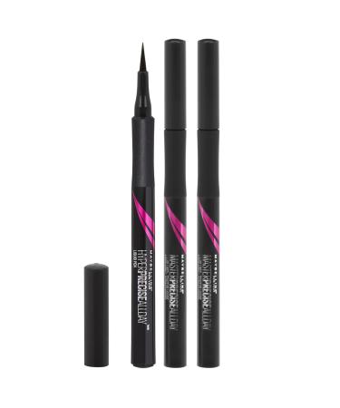 Maybelline Hyper Precise All Day Liner Matte Black Ultra-Thin Felt Tip Brush for Easy Control Waterproof and Smudge-Proof Trio Bundle Matte Black Trio