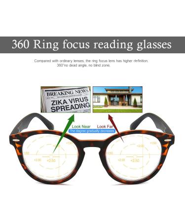 MIRYEA 360 Multifocal Progressive Reading Glasses - Blue Light Blocking Eyewear for Men & Women - Lightweight Presbyopic Glasses - No Blind Zone - Tortie 1.5x - Buy Online on GoSupps.com
