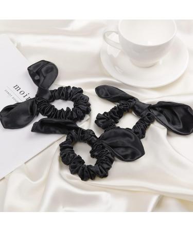 DelTeck 100% Real 25 Momme Silk Hair Scrunchies - Premium Black Silk Scrunchies for Hair Protection and Styling - Set of 3 - Buy Online on GoSupps.com