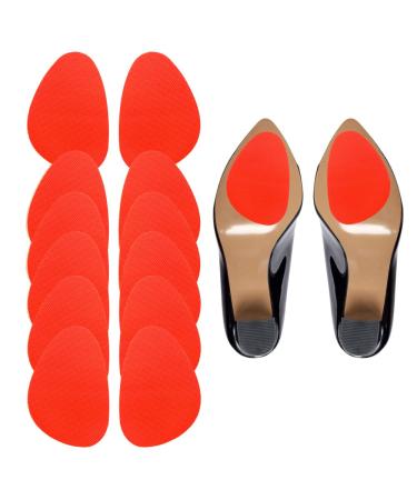 6 Pairs Shoe Sole Non Slip Pad  Heel Anti Skid Protector  Shoe Sole Rubber Grip  Black Red Beige Bottom Cushion (Red)