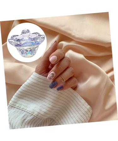 Healeved Nail Art Crystal Cup Nail Manicure Tools Professional Nail Dish Dappen Dish Glass Clear Cup Nail Liquid Cup Colored Glass Stained Glass Diamond Decor Glass Mixing Dish Powder Major - Buy Online on GoSupps.com