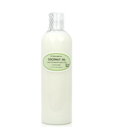 Dr Adorable - 12 oz - Coconut Oil 92 Degree - 100% Pure Natural Organic Cold Pressed