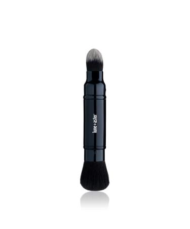 Lune+Aster Complexion Duo Brush - Multi-tasking dual-ended vegan complexion brush