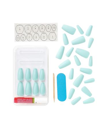 KISS Gel Fantasy Press-On Sculpted Gel Nails - Back It Up - Teal - Long - High Arch - Nail Kit with Pink Gel Glue, Manicure Stick, Mini Nail File - 28 Fake Nails - Buy Online on GoSupps.com