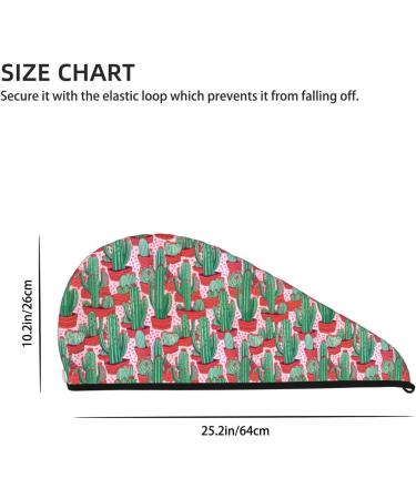 Colorful Cactus Microfiber Hair Towel Super Absorbent Coral Velvet Wrap for Long Curly & Thick Hair Quick Dry Cap for Women - Buy Online on GoSupps.com