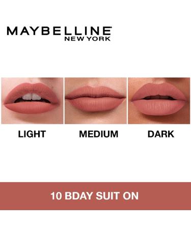 Maybelline Liquid Matte Lipstick - 10 BDay Suit On | Buy Internationally | Best Price & Fast Shipping - Buy Online on GoSupps.com