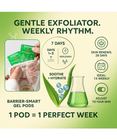 GONIM Exfoliating Facial Cleanser with Hyaluronic Acid Exfoliating Face Wash Oil-Free Gentle Face Exfoliator Pore Cleaner Non-Comedogenic Face Scrub Peeling Gel Weekly Dead Skin Remover 15count - Buy Online on GoSupps.com