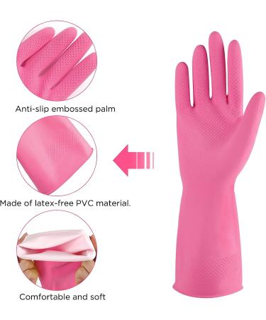 Dishwashing Rubber Gloves - 2 Pairs, Small Size, Pink & Yellow - Reusable Kitchen Cleaning Gloves for Household - Buy Online on GoSupps.com