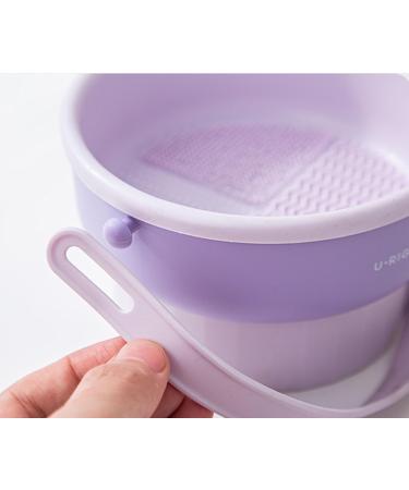 Buy 3 in 1 Silicone Makeup Brush Cleaning Mat Cleaner Bowl Drying Rack & Storage Holder in Purple | Best Makeup Brush Care Solution - Buy Online on GoSupps.com