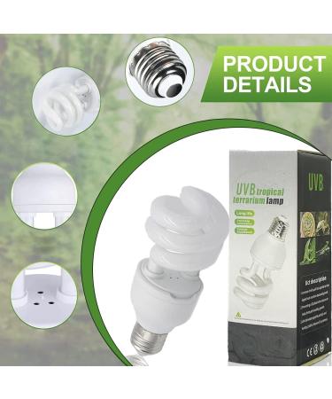 Qeeheng UVB Reptile Light 5.0 - Energy-Saving Tortoise Lamp for Tropical Pets & Aquariums | 13W E27 UVB5.0 - Buy Online on GoSupps.com