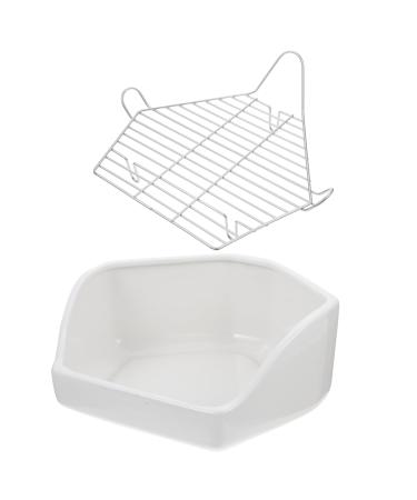 BESPORTBLE Rabbit Toilet Oversized Anti-Tipping Toilet Guinea Pig Potty Trainer Hamster Potty Ceramics White 30X26X12.5cm White