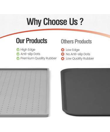 Conlun Non-Slip Dog & Cat Feed Mat - 100% Waterproof Elevated Edge Dishwasher-Safe 81x61 Turquoise - Buy Online on GoSupps.com