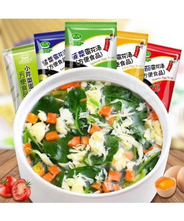 Instant Vegetable Soup Wild Green Wakame Tomato Soup Seaweed Corn Mushroom Fresh Vegetables 6g/Bag No GMO Healthy Nutritious Soup Variety Flavor Ready-to-Eat Breakfast (Mixed Flavors 10bag) Mixed flavors 10bag - Buy Online on GoSupps.com