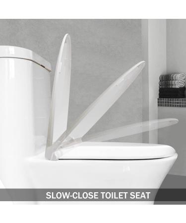 Elongated Toilet Seat with Built-in Potty Training Seat - Durable Plastic, White Cover - Replacement Seat 4012 - Buy Online on GoSupps.com