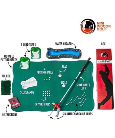 Mini Indoor Golf Player Pack - Mini Golf Game for Kids and Adults with Essential Accessories - Putting Green, Clubs, & 35 Shotmaker Golfer - Mini Golf Course for Indoor Play - Buy Online on GoSupps.com