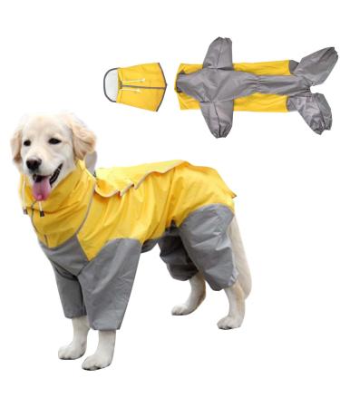 Raincoat for dogs dog rain coat waterproof dog coat with hood light rain jacket dog suitable for medium and large dogs the dog playground and vacation with dog (yellow-26)