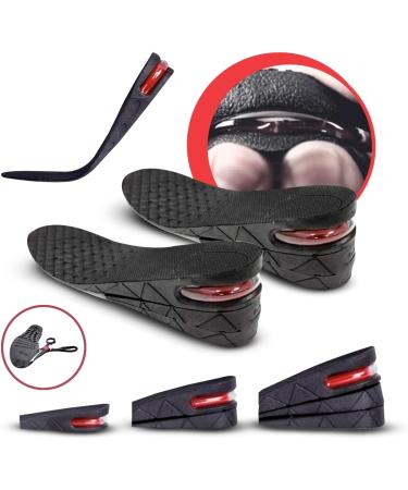 Height Increase Insoles for Men & Women | 2.75" Shoe Lifts with Arch Support | Elevated Cushioned Heel Inserts - Breathable Comfort in Black - Buy Online on GoSupps.com