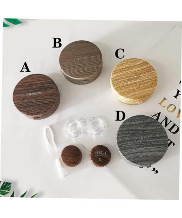 Buy Healvian Wooden Contact Lens Container Set Portable Case with Tweezers & Mirror for Lens Care International Shipping Available - Buy Online on GoSupps.com