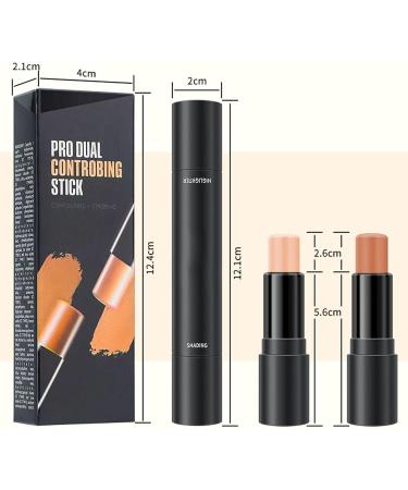 2 in1 Contouring Stick Double Headed Facial Highlighter and Contouring Stick 3D Face Brightens & Shades Makeup Stick Long-Lasting Highlighting Contouring Foundation Makeup Stick Goforwealth - Buy Online on GoSupps.com