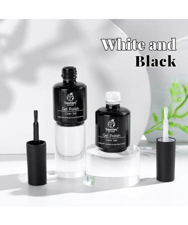 Beetles Gel Nail Polish Kit- 2 Pcs 15ml Black And White Gel Polish Black Winter Gel Nail Polish Black Nail Polish Soak Off Led Gel Polish Nail Art Manicure Salon Diy at Home - Buy Online on GoSupps.com