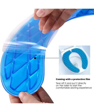 Kindax Gel Toilet Seat Cushion - Portable and Washable Cover (Blue) - Buy Online on GoSupps.com