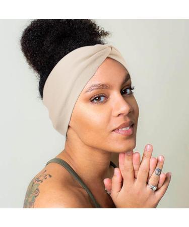 DRESHOW 4 Pack Girls Turban Headbands for Women - Wide Knotted Elastic Headwraps for Yoga Workout - Solid Color Hair Accessories - Buy Online on GoSupps.com