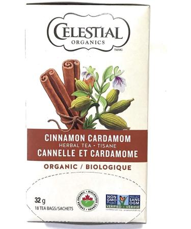 Celestial Seasonings Organics Herbal Tea Cinnamon Cardamom Organic White 6 Count 18 Count (Pack of 6)