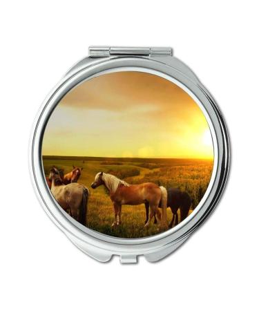 Mirror Compact Mirror agriculture animals atmosphere pocket mirror portable mirror
