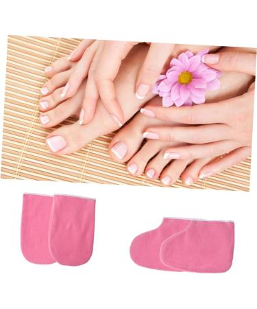 DOITOOL 6 Pairs Paraffin Wax Mitts Spa Treatment Mitt Gloves Spa Paraffin Wax Booties Hand and Foot Liners Cloth Booties Moisturizing Gloves Overnight Mittens Pink Bath Mat Work - Buy Online on GoSupps.com