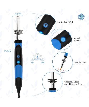 Hotfix Rhinestones Applicator Tool Bedazzler Kit with 2 Boxes of Ab Crystal Rhinestones - 15 Colors, 5 Sizes - For Clothing, Bags, DIY Crafts - Buy Online on GoSupps.com