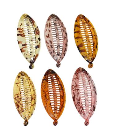 Beaupretty 6pcs Banana Hair Clip Tortoise Shell Hair Claw for Thick Curly Kinky Hair