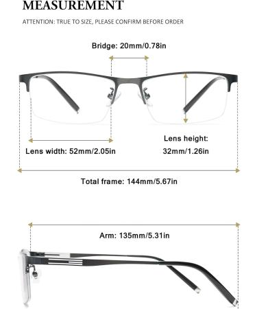 Vevesmundo Self-Tinting Blue Light Filter Glasses | Photochromic Sun Reading Glasses for Men | Gray Half-Frame 1.0 Lens - UV Protection & Short-Sightedness Solution - Buy Online on GoSupps.com