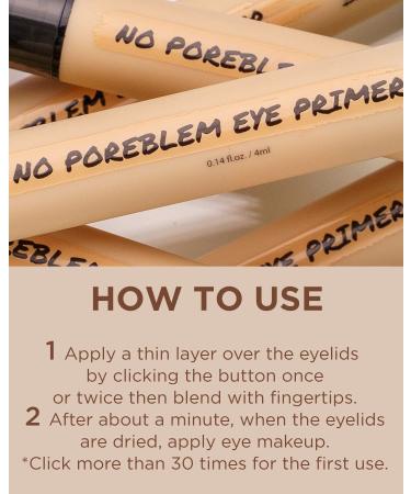 TOUCH IN SOL No Poreblem Eye Primer - Long-Lasting Eyeshadow Base with Push Click Pen - 0.14 fl.oz - Buy Online on GoSupps.com