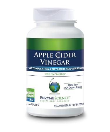 Enzyme Science Apple Cider Vinegar 60 Capsules - Organic ACV Supplement for Digestive Health