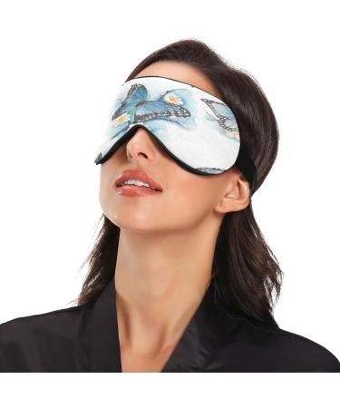 WELLDAY Butterfly Floral Sleep Mask - Soft Comfort Eye Shade Cover for Men and Women - Buy Online on GoSupps.com